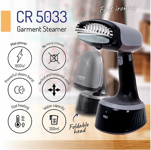 Hekur me avull dore CAMRY CR5033 350ml 1200W/1800W, e zezë/gri