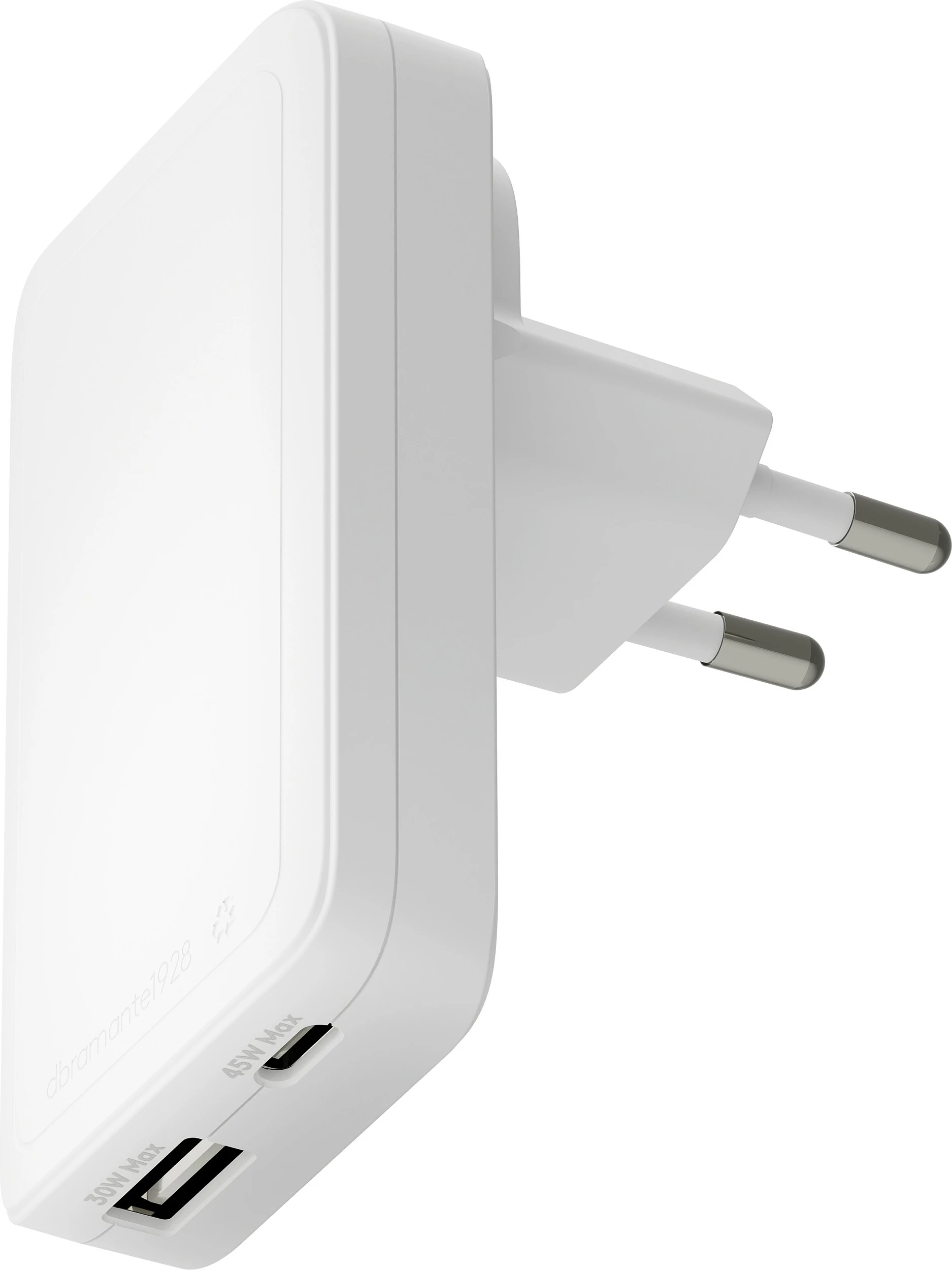 Karikues dbramante 1928 B2C USB-C 45W + USB-A 30W, i hollë, i bardhë