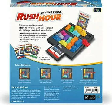 Lojë logjike Ravensburger ThinkFun Rush Hour 2024, 40 karta sfidash, 1 lojtar, 8+ vjeç, shumëngjyrëshe