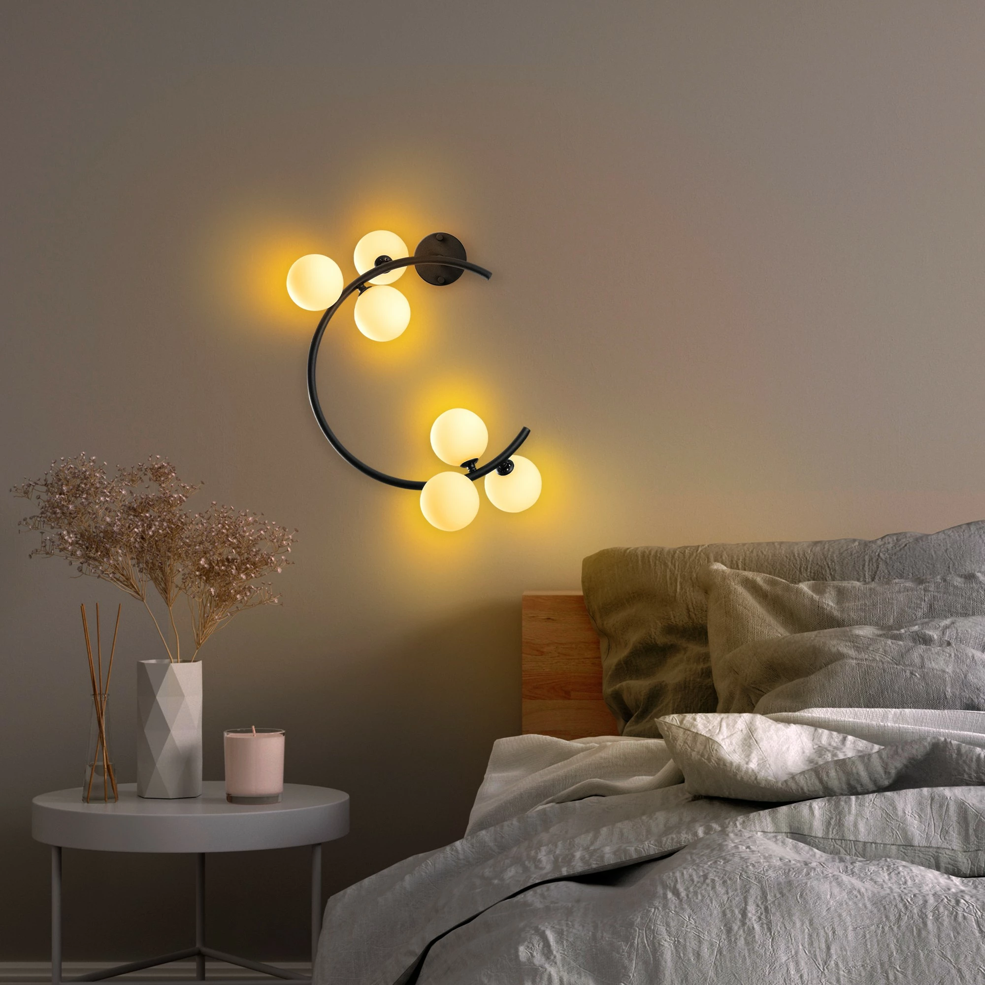 Llambë muri Opviq, Luminar - 14130, metal i zi, 50x30x55 cm