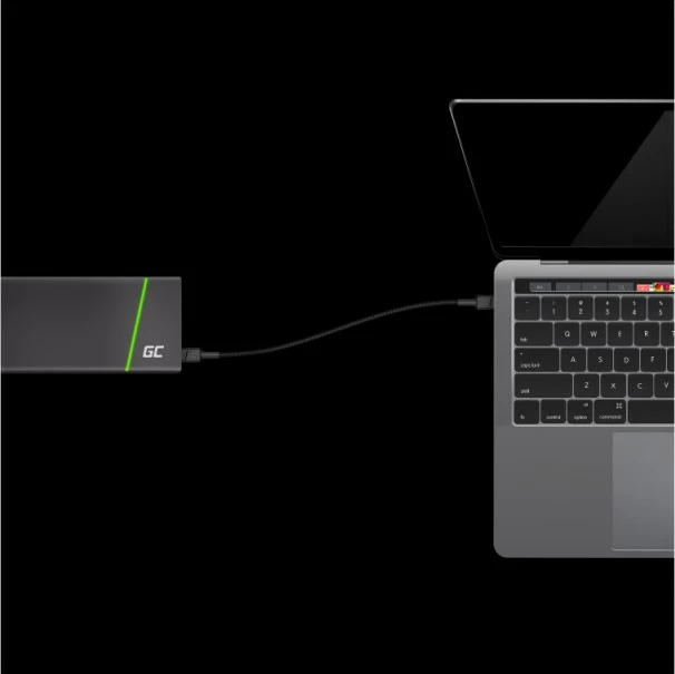 Kabëll USB Green Cell KABGC31, USB 2.0, 0.3 m, USB C, Zi