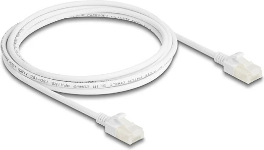 Kabllo rrjeti DeLOCK Cat6A RJ45-RJ45, 2 m, Slim, 10 Gbit/s, e bardhë