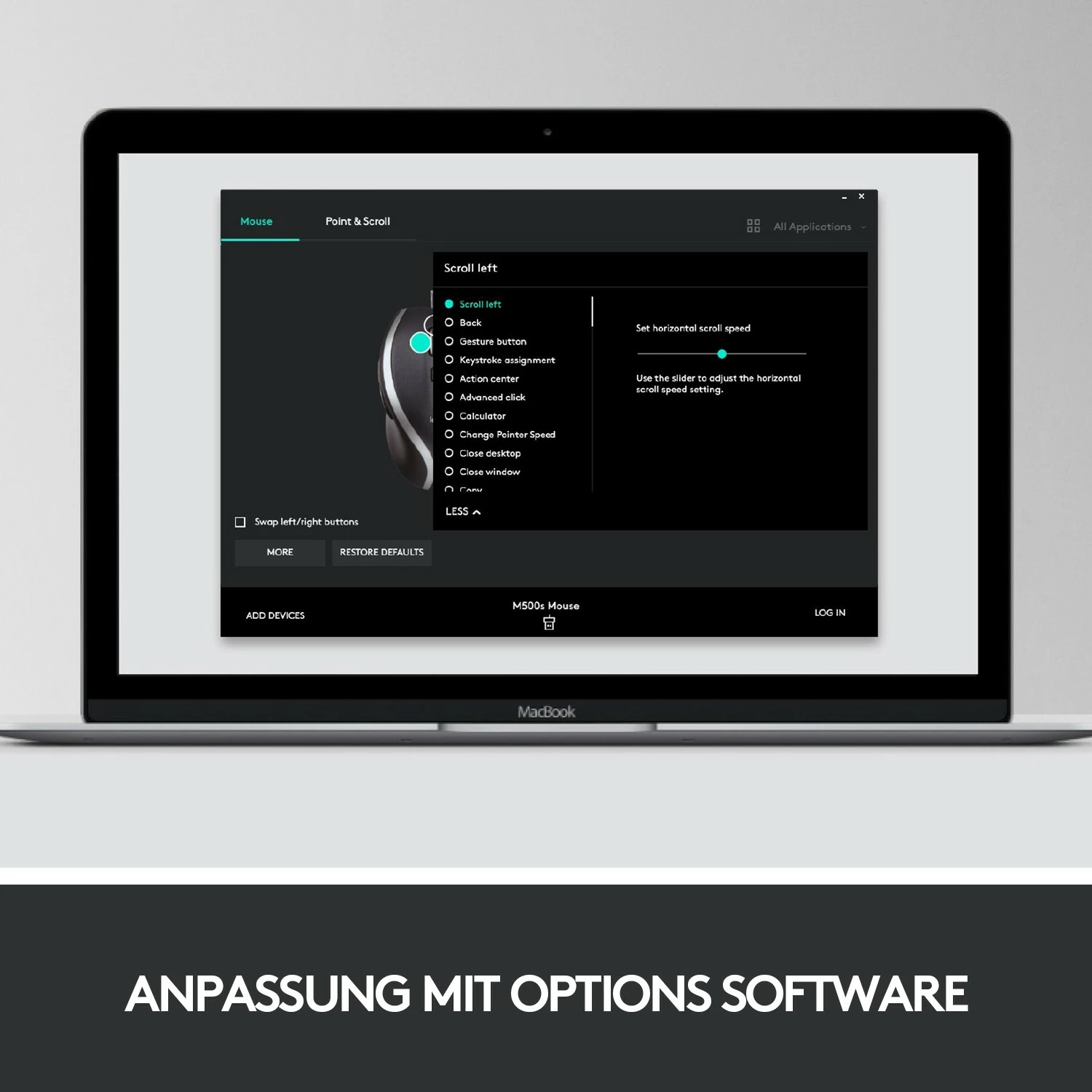 Maus Logitech M500, me kabllo, 4000 DPI, i zi