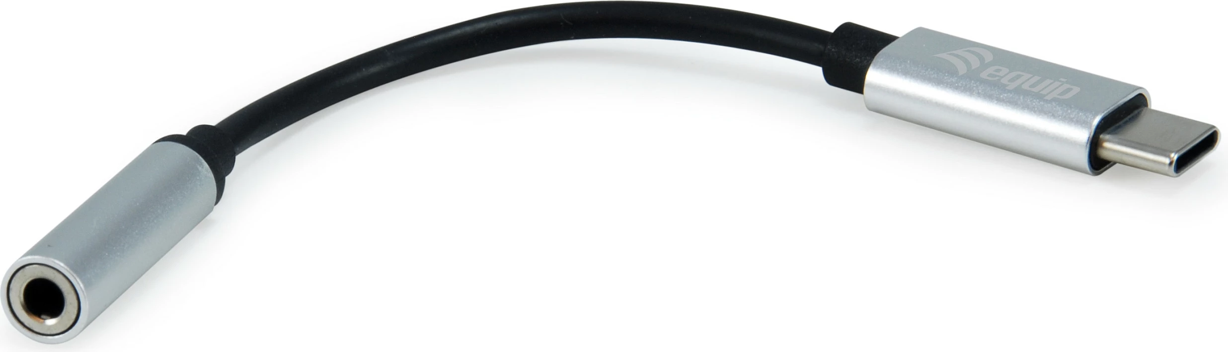 Adapter USB-C në 3.5mm Equip, 0.15m, i zi, argjendtë