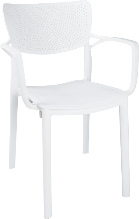 Tavolinë me karrige për terasë Icon-Fontline, 3 copë, PP, ngjyrë e bardhë