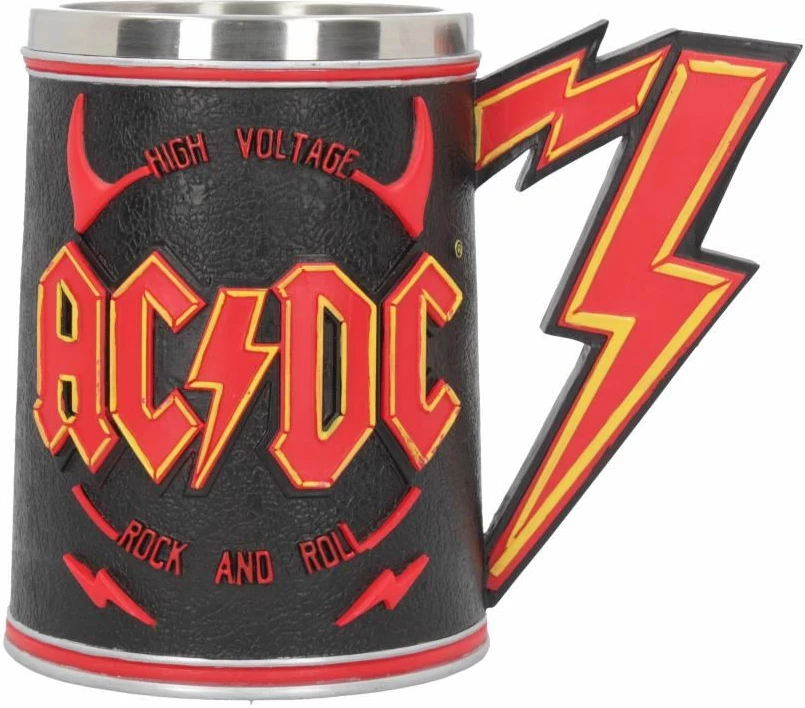 Filxhan koleksionist NEMESIS NOW AC/DC High Voltage Rock and Roll, rezinë me insert inox, i zi/kuq
