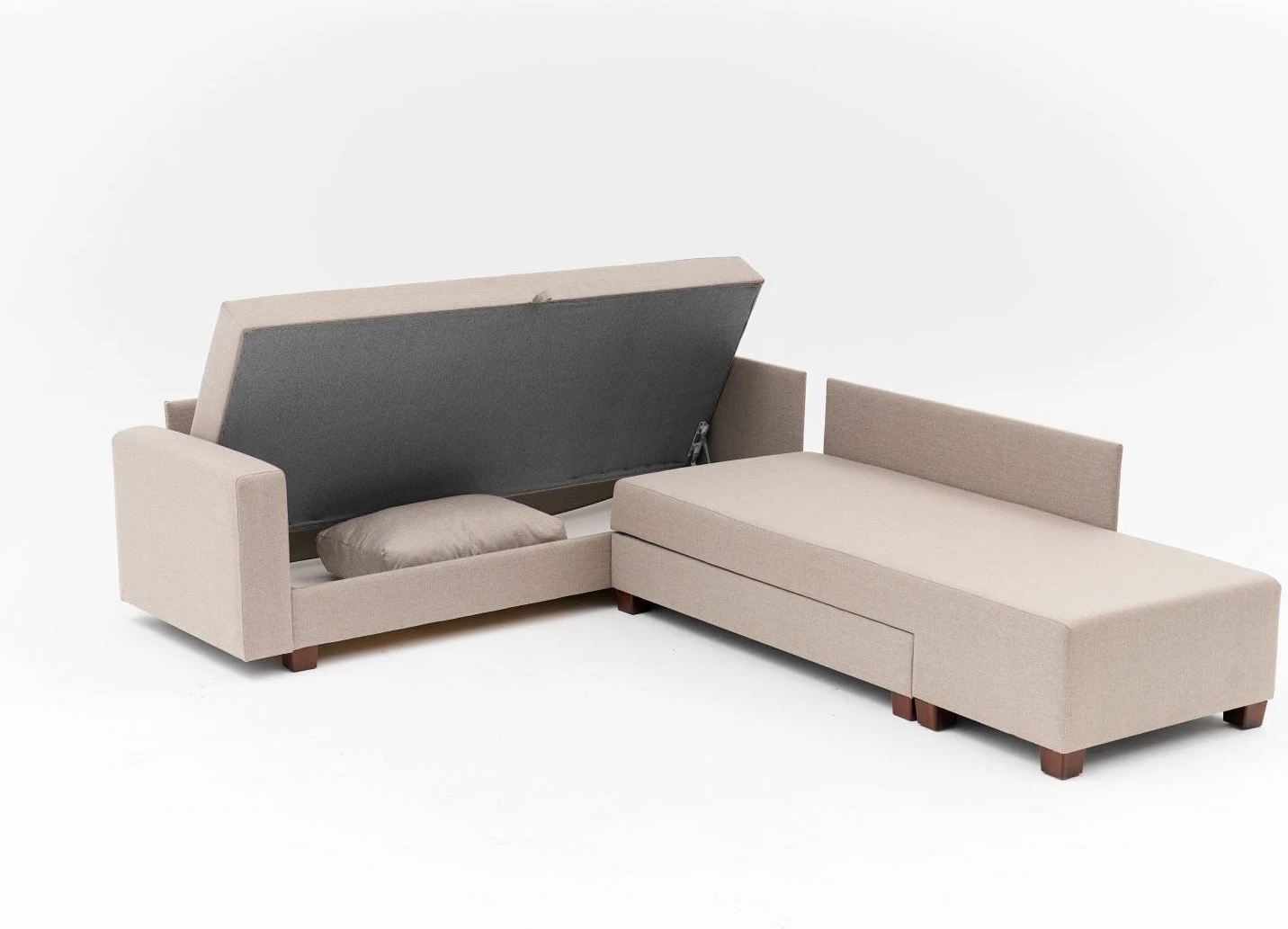 Kënd divan-krevat Atelier del Sofa, Aly, kënd i djathtë, bezhë