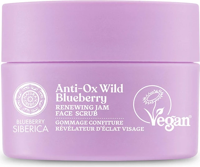 Scrub për fytyrë për femra Natura Siberica Blueberry Siberica vegan renewing, 50ml