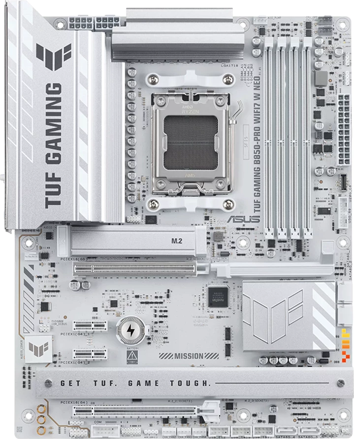Pllakë amë ASUS TUF Gaming B850-PRO WIFI7 W NEO ATX AM5 DDR5, e bardhë