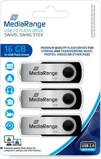 USB stick MediaRange 16GB 3-pack USB 2.0