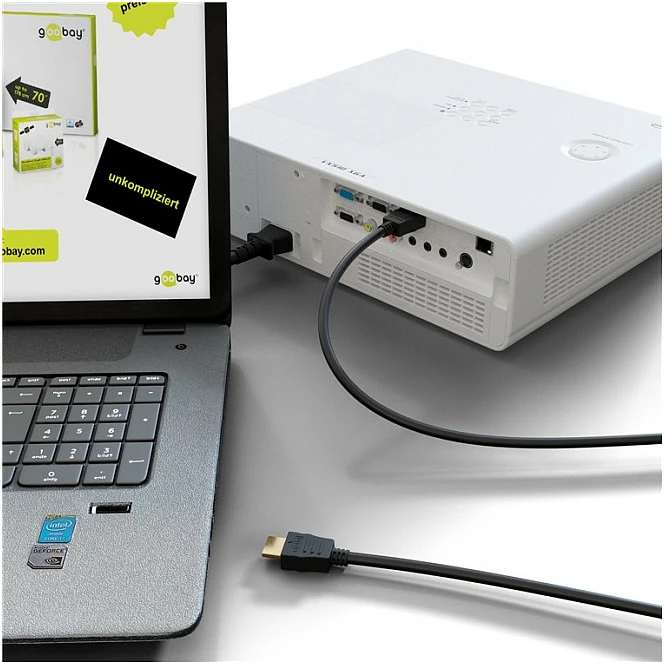 Kabl HDMI Goobay 2.1 Ultra High-Speed, 2m, me Ethernet, 48Gbps, i zi