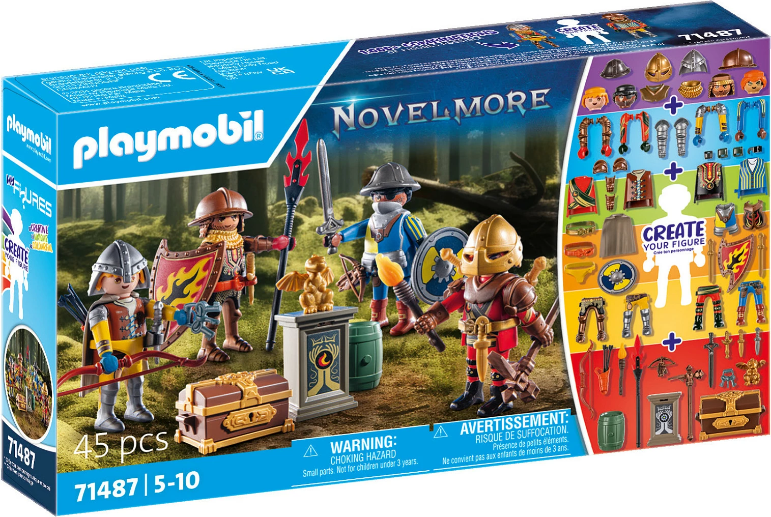 Set figurina Playmobil Novelmore My Figures 71487, Kalorës i Novelmore, 45 copë, shumëngjyrësh