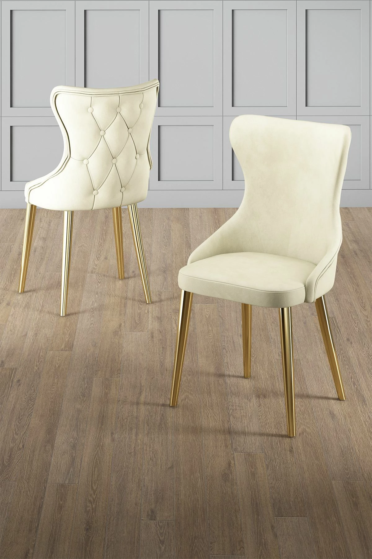 Set karrigesh (6 copë), Hanah Home, Alpa, krem dhe ari