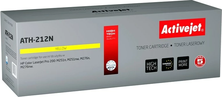 Toner zëvendësues Activejet ATH-212N për printer HP, i verdhë