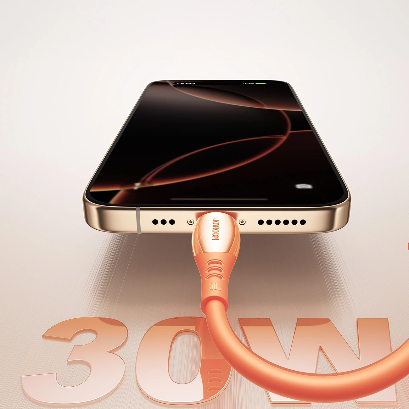kabllo USB-C në Lightning Joyroom S-A59 Vibrant Series 30W 1.2m, portokalli, paketim kuti