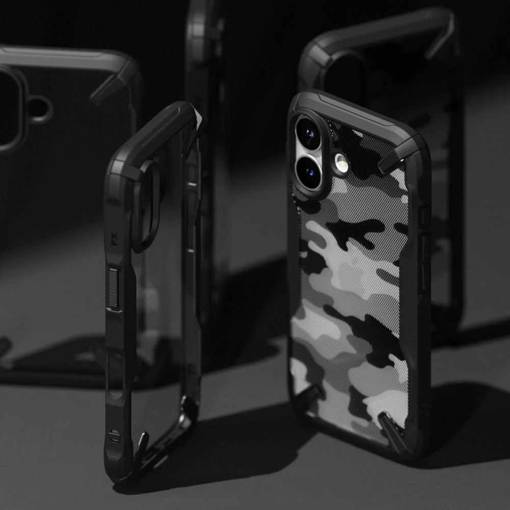 Mbështjellës Ringke Fusion X për iPhone 16, i zi