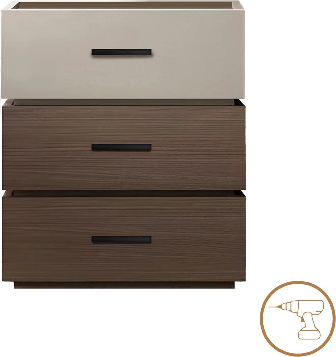 Komodinë Sonlen, hije arre-bezhë, 60x40x66cm