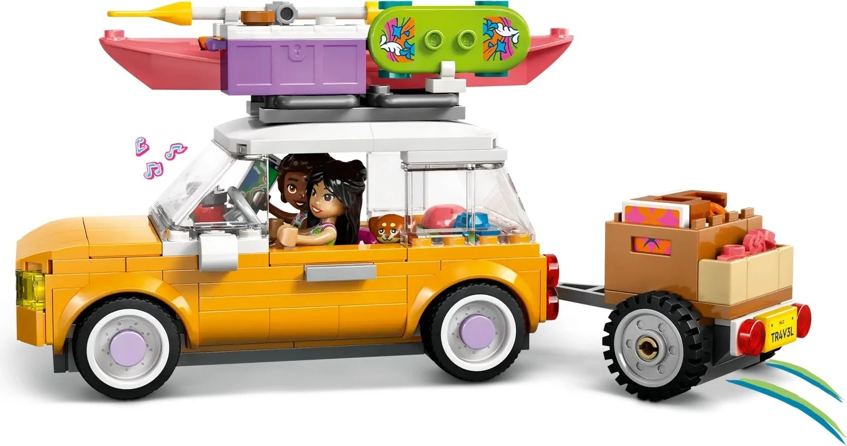 Set LEGO Friends Friendship Road-Trip Travel Car 42659, 220 pjesë, me 2 minifigura, për fëmijë 6+