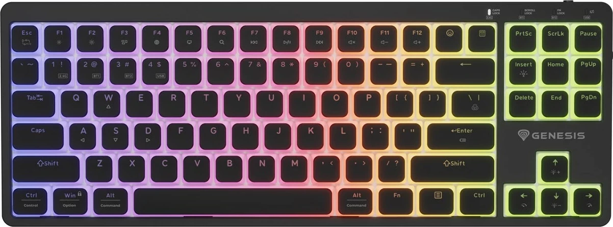 Tastierë gaming Genesis Thor 430 TKL, mekanike low-profile, Hot-Swap, RGB, pa kabllo, Outemu Silent Pink, e zezë