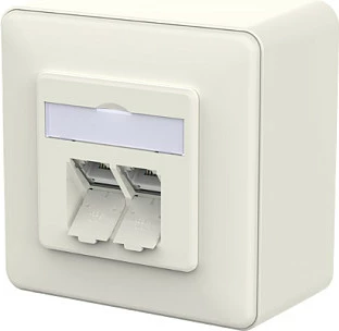 Prizë muri RJ-45 METZ CONNECT 130E380002-I, 2x RJ45, PoE 90W, 10GbE, e bardhë