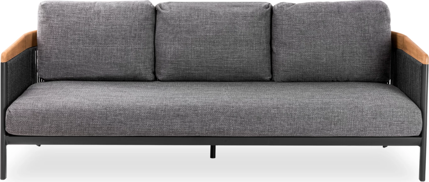 Set lounge 4 pjesësh Ethereal, alumin, litar, dru teak, gur sintetik, ngjyrë qymyr, CD6165.02