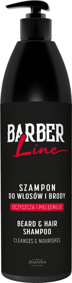 Shampon për flokë dhe mjekër Joanna Professional Barber Line për burra 1000ml