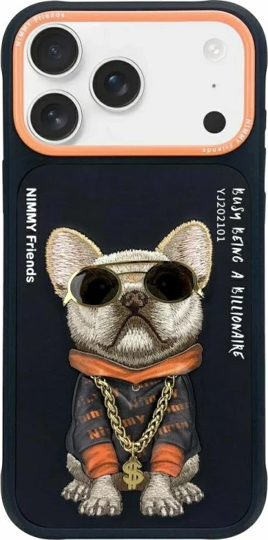 Kuti për iPhone 17 Nimmy Glasses Cool Dog, e zezë