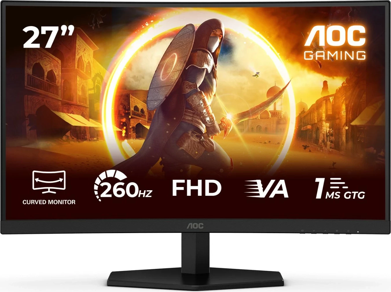 Monitor gaming AOC C27G42ZE, 27", Full HD, 260Hz, i lakuar, VA, 1ms, zi