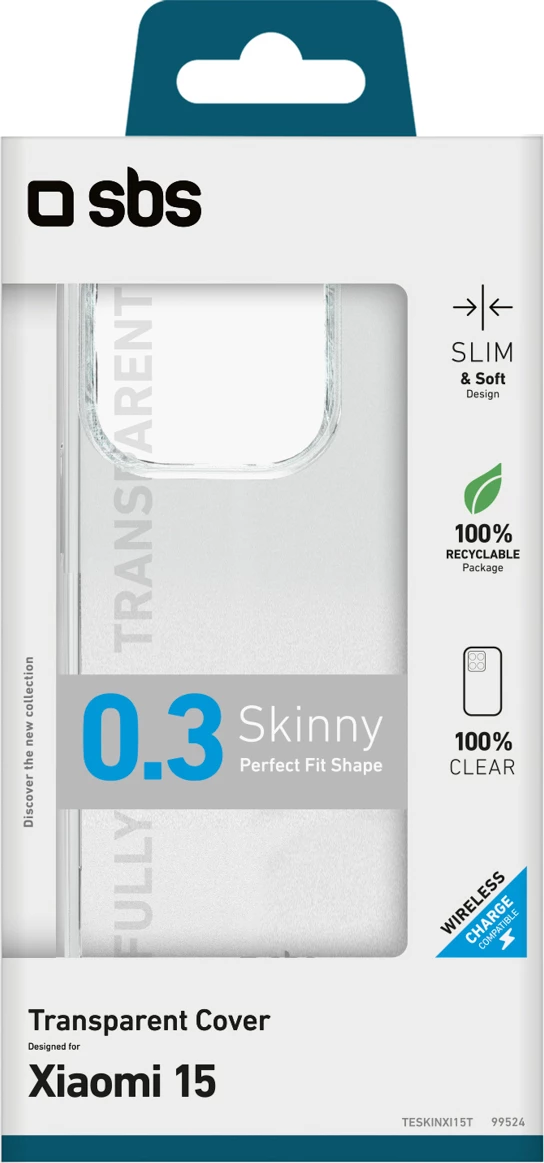 Mbështjellës SBS Skinny Cover për Xiaomi 15, TPU, i hollë, transparent, në kuti