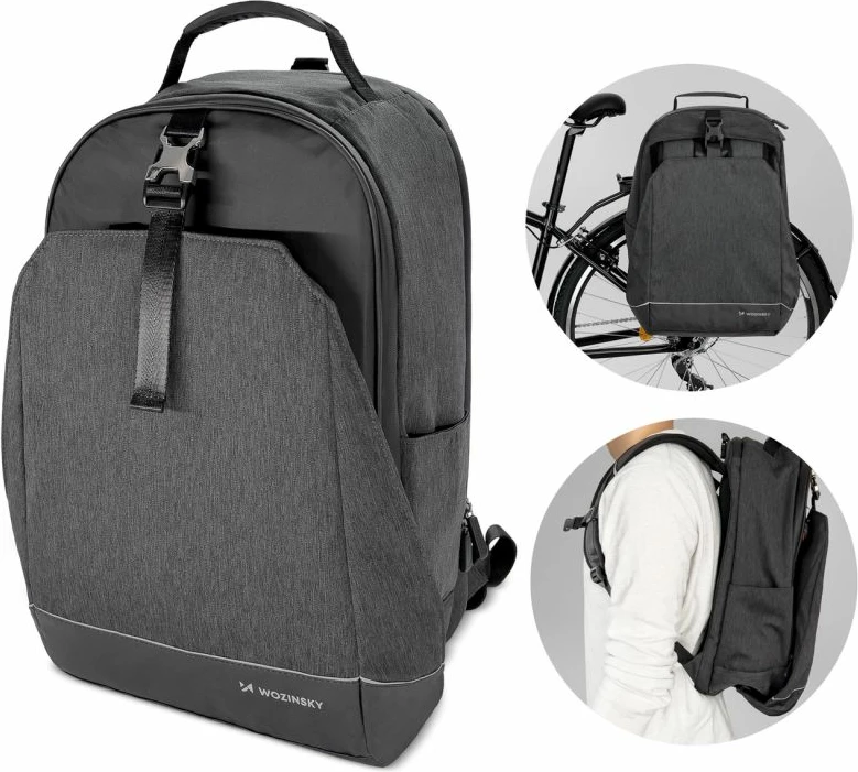 Çantë biçiklete 2-në-1 Wozinsky WBB33BK, e zezë, 40L
