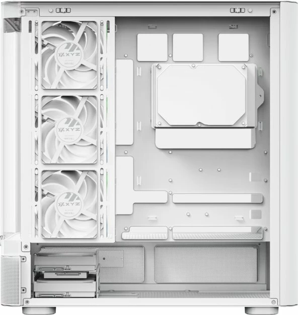 Kasë XYZ PC GEAR Quantum ARGB Midi Tower ATX/Micro-ATX/Mini-ITX, e bardhë, me 4 ventilatorë ARGB (X-CS-QUANTUM-W)