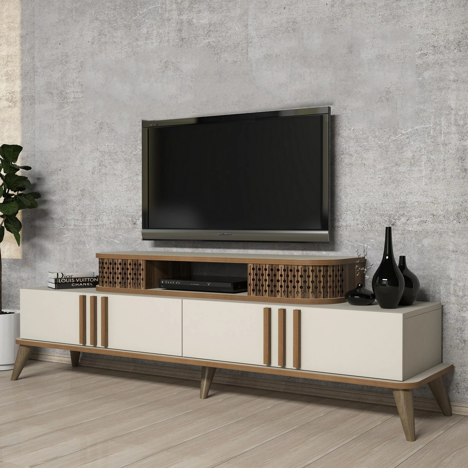 Komodë TV Skye Decor, Eylul, krem