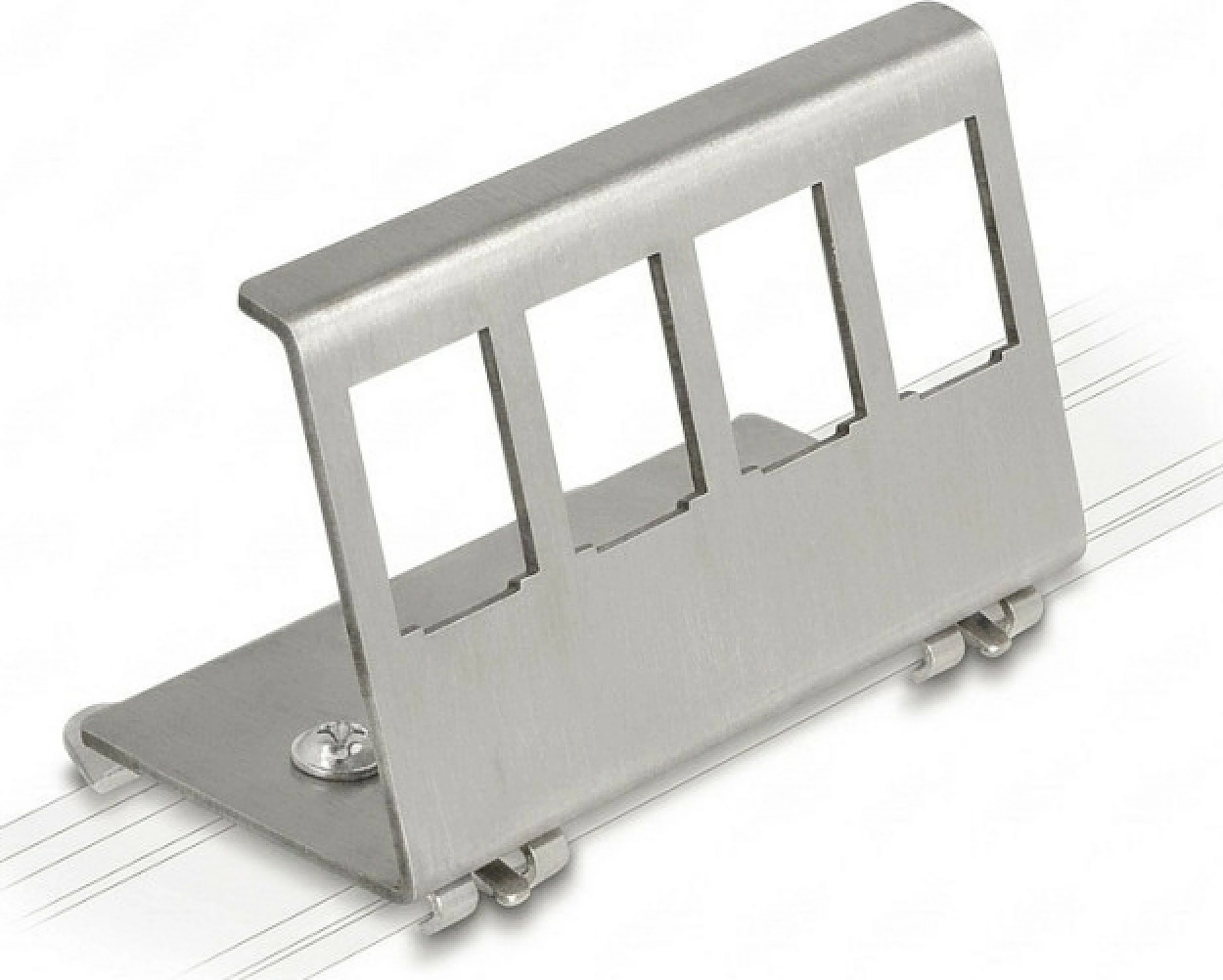 Adapter shinë DIN VALUE, për 4 keystone (pa module), argjendtë