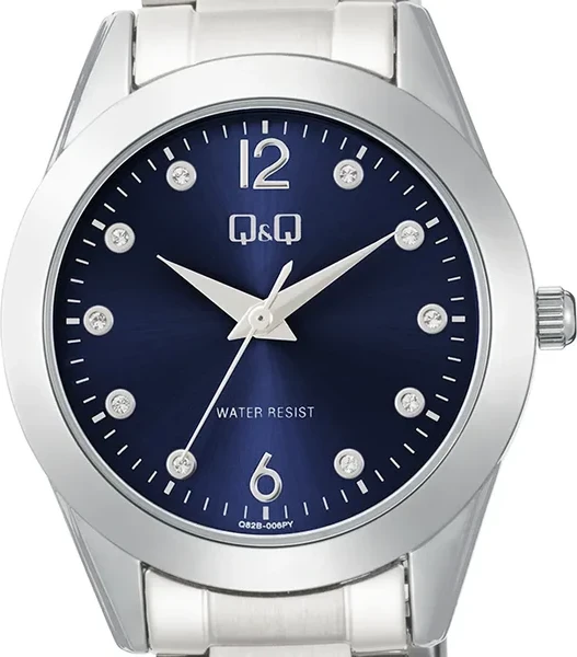 Orë dore Q&Q Q82B-006PY, e argjendtë/kaltër
