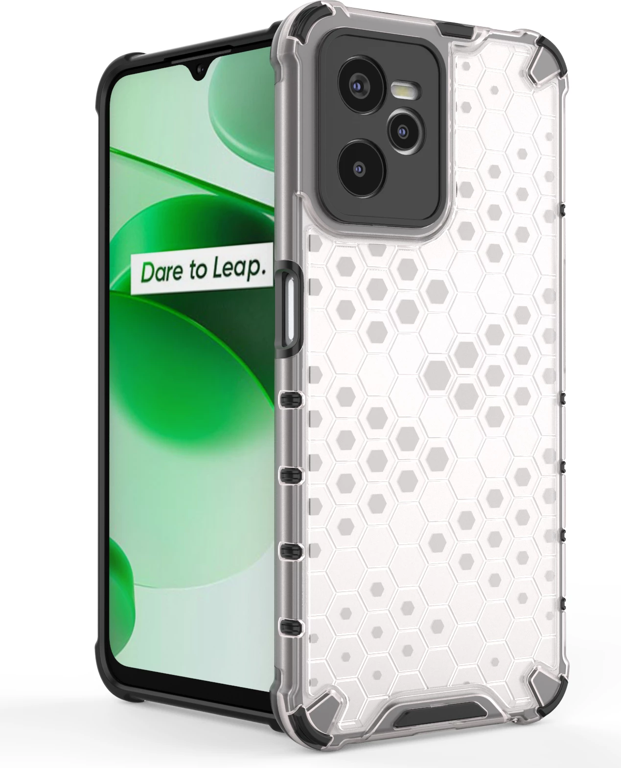 Mbështjellës Hurtel Honeycomb për Realme C35, Transparent