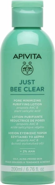 Tonik pastrues matifikues për femra Apivita Just Bee Clear Pore Minimizing Purifying Lotion, 200ml