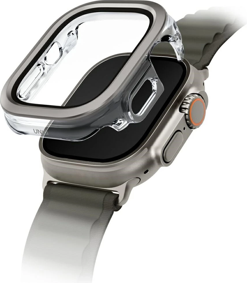 Mbështjellës UNIQ Voute për Apple Watch Ultra 49mm, xham i temperuar, argjend