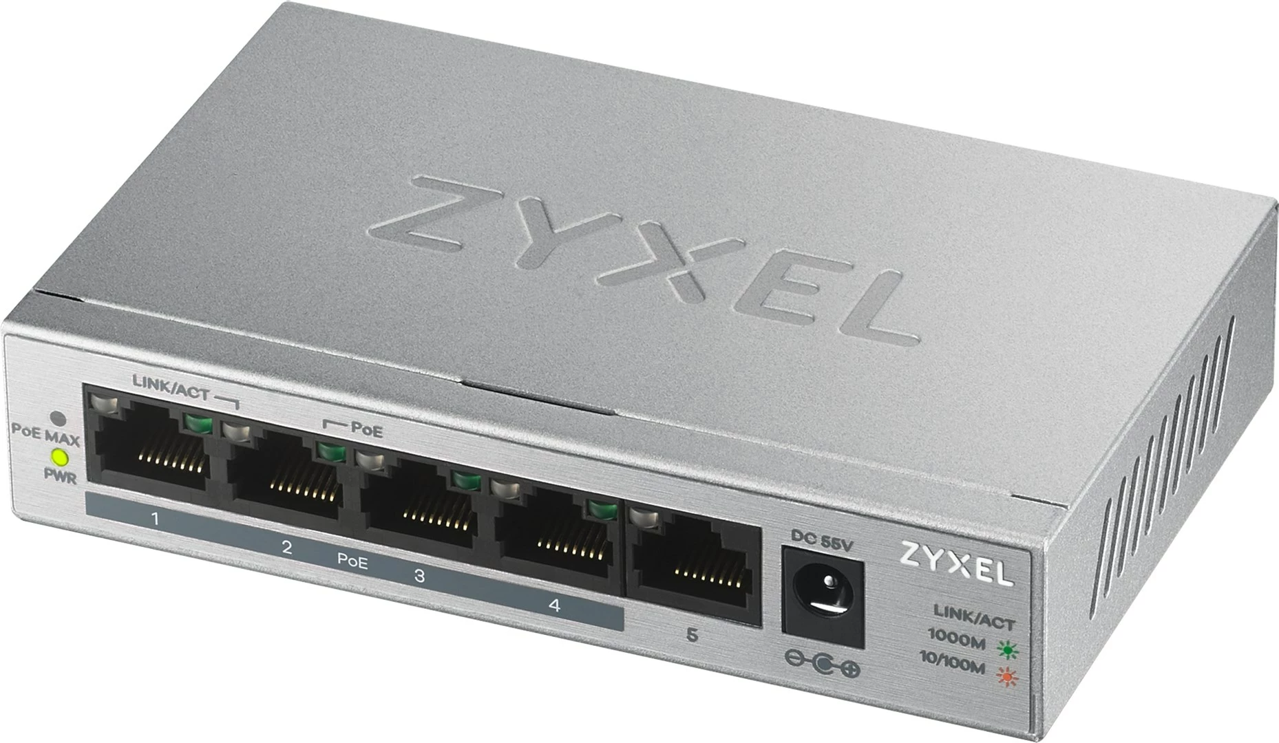 Switch Zyxel GS1005HP, Gigabit Ethernet, Silver