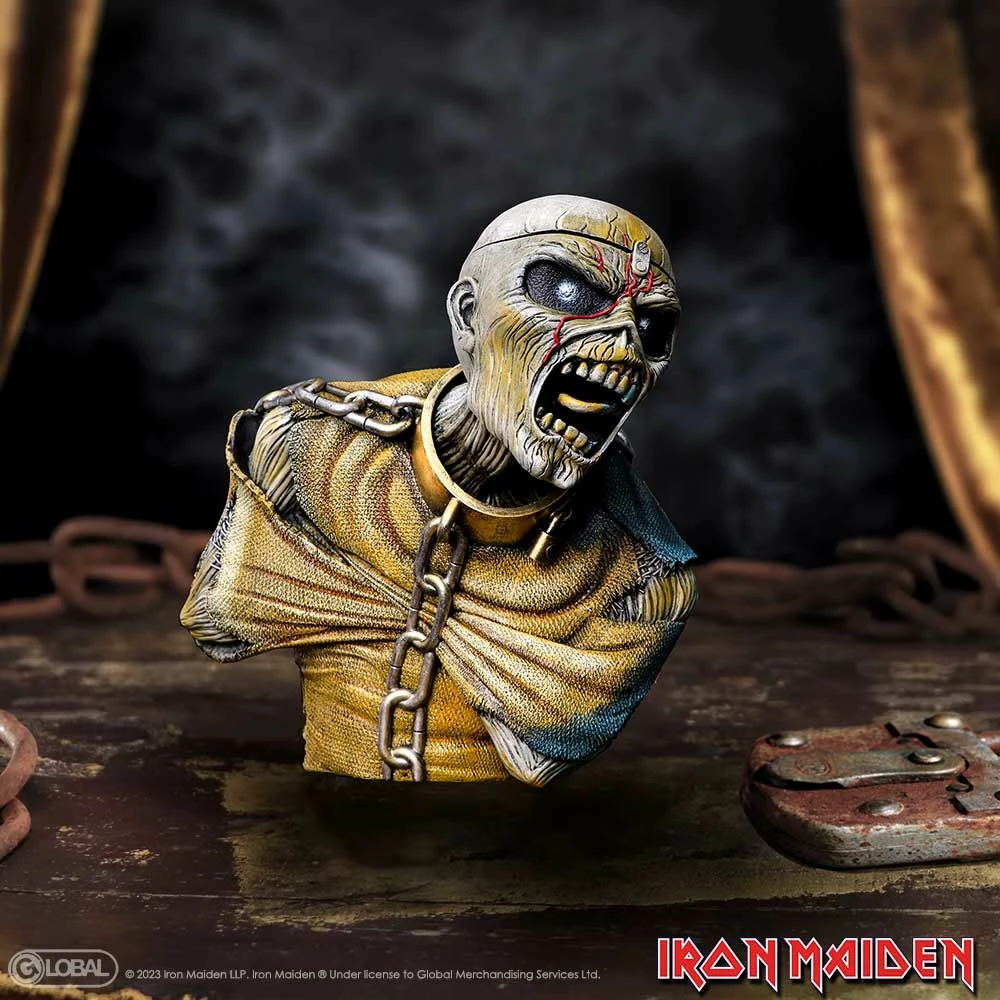 Kuti dekorative bust NEMESIS NOW Iron Maiden Piece of Mind, figurë Eddie, resinë e pikturuar me dorë