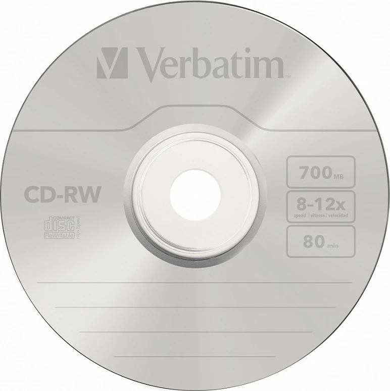Disqe CD-RW Verbatim 700MB 80min 12x, 10 copë, Jewel Case