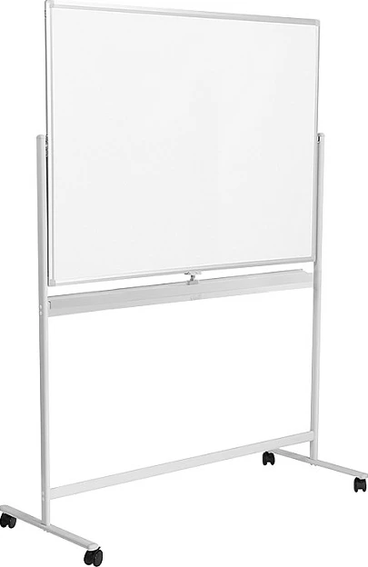 Tabelë e bardhë dry erase LogiLink 120x80cm, dy-anëshe, me rrota, metalike