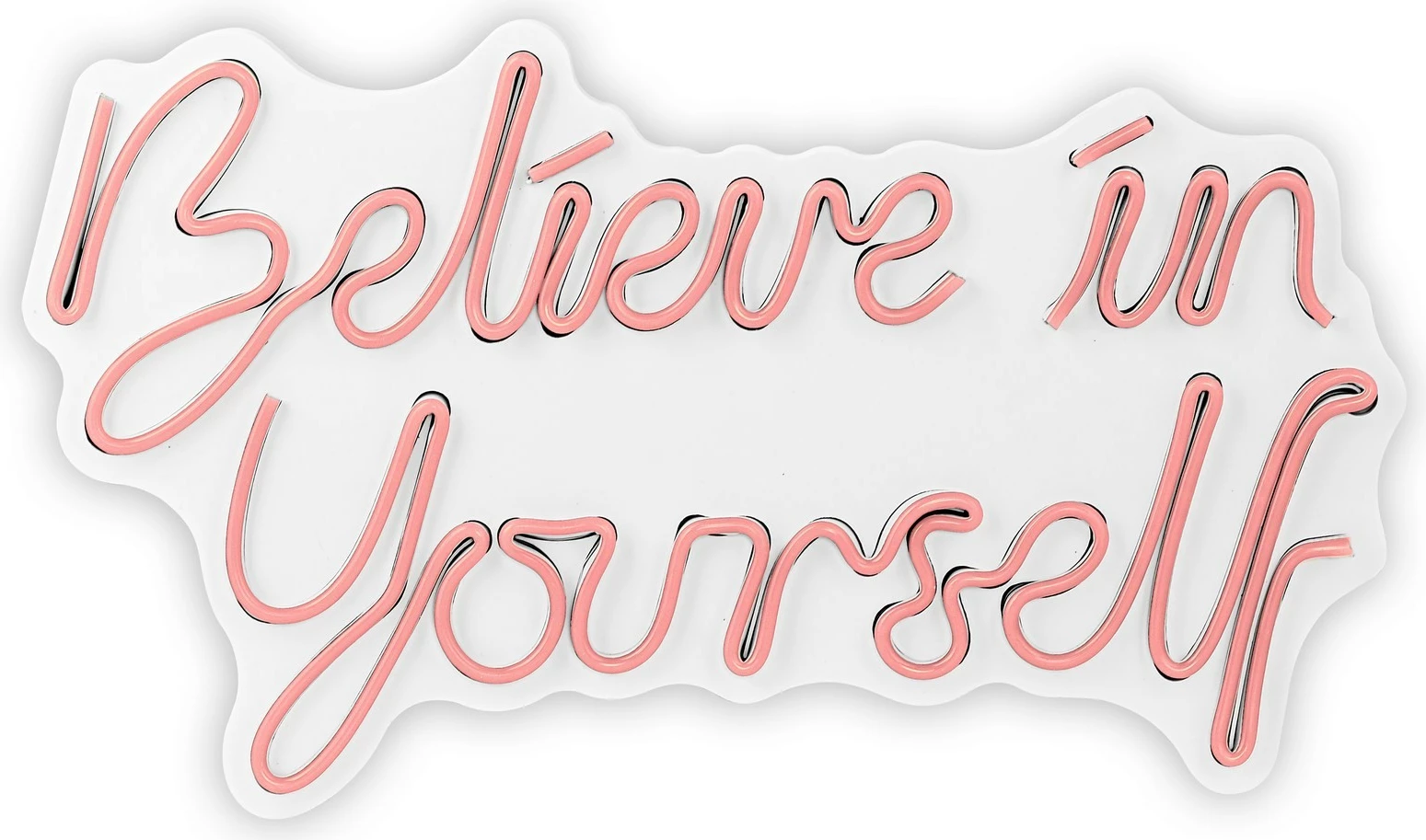 Dekor ndriçues LED plastik, 'Believe in Yourself', ngjyrë rozë