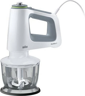 Mikser dore Braun MultiMix HM 5137, 750 W, 9 shpejtësi, Turbo, bardhë/gri