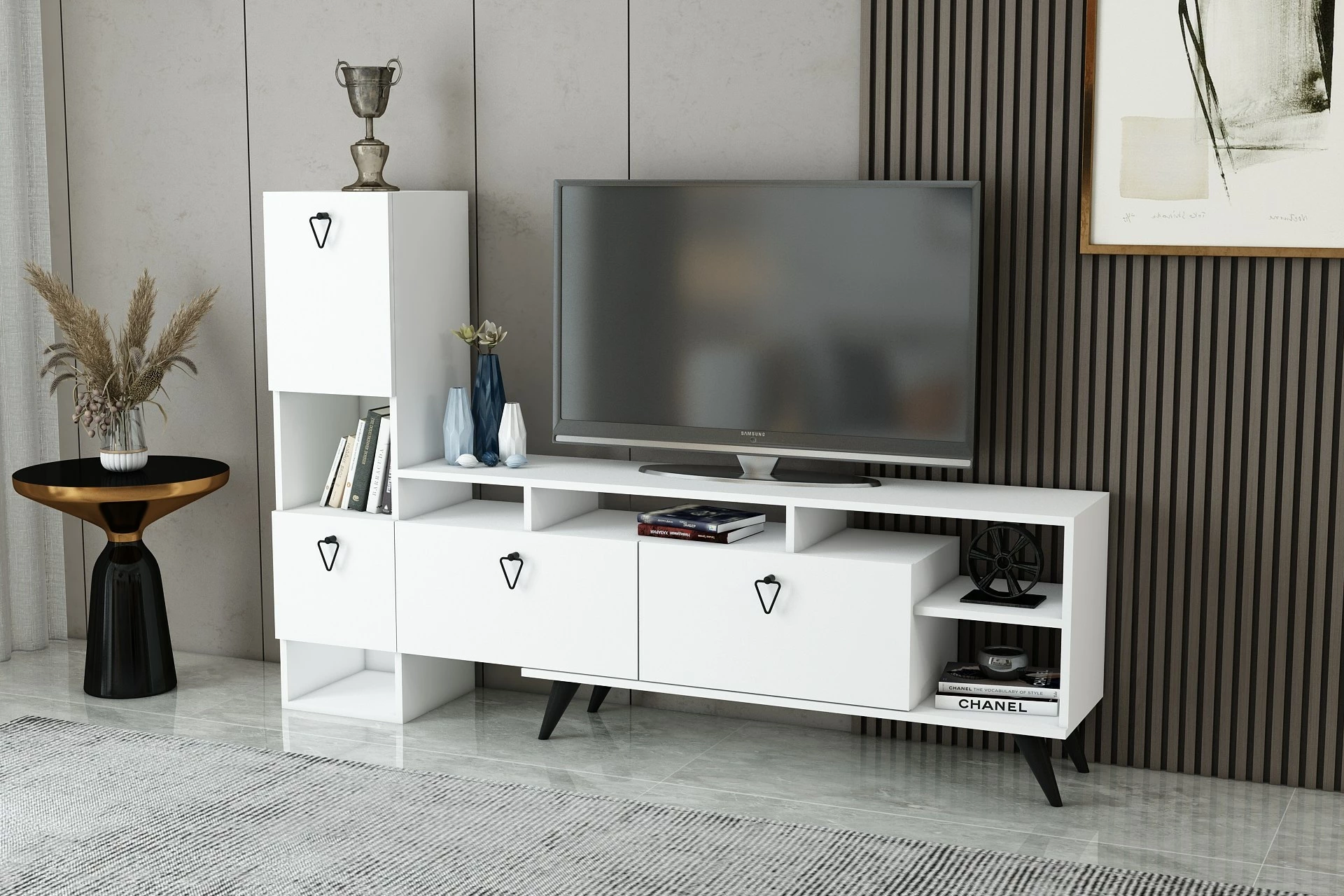 Komodë TV Hanah Home, Emmy, e bardhë