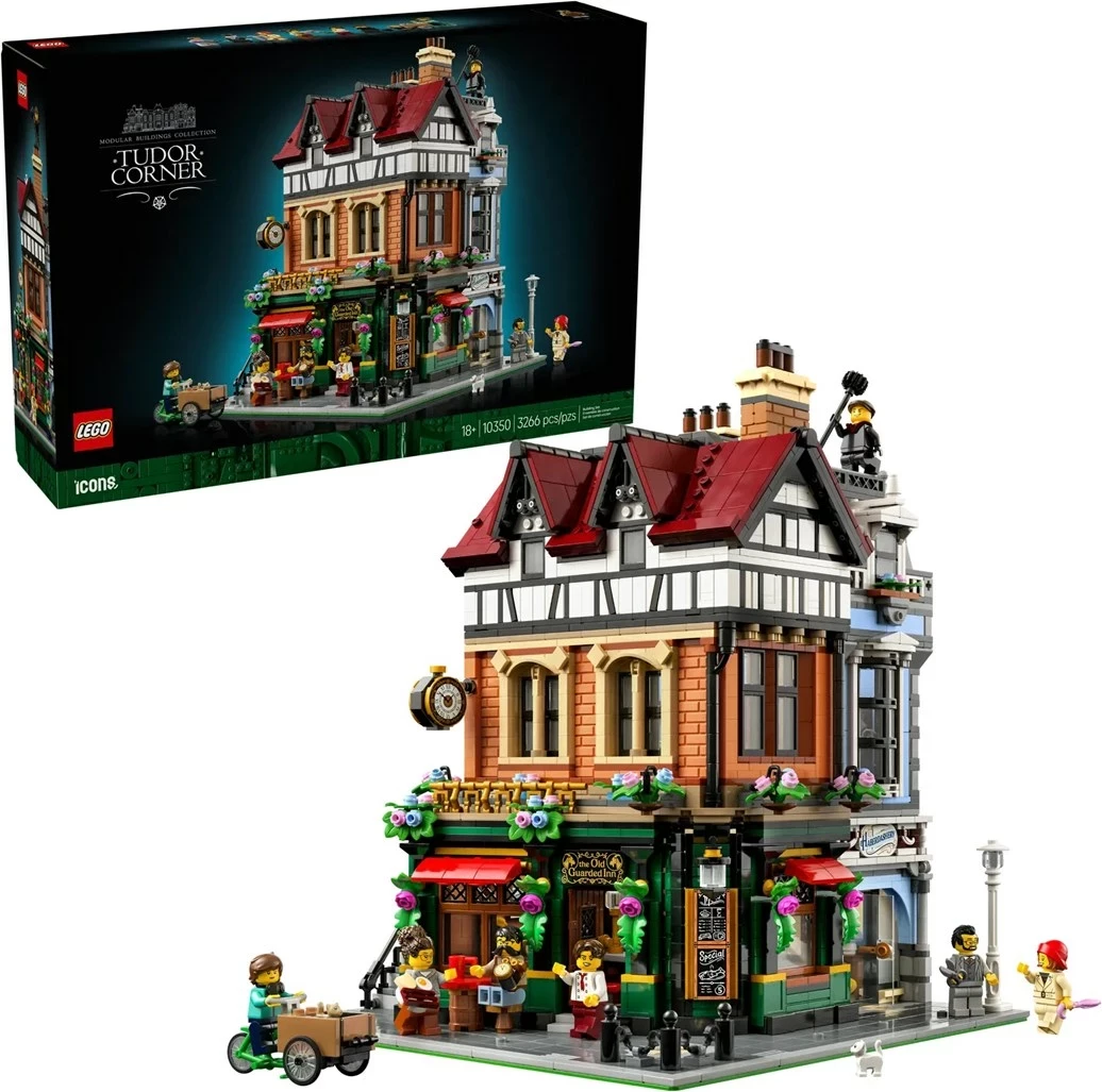 Set LEGO ICONS Tudor Corner 10350 me 8 minifigura