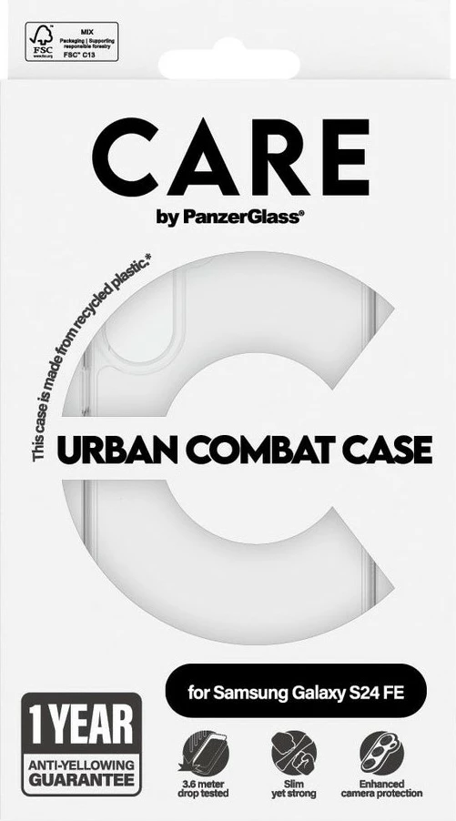 Mbështjellës PanzerGlass CARE Flagship Urban Combat Case, Samsung Galaxy S24 FE, transparent