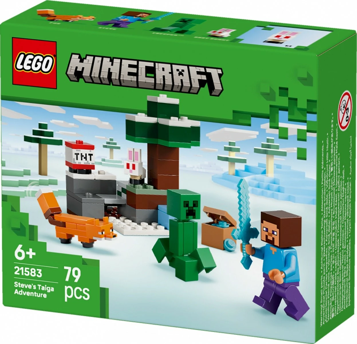 Set ndërtimi LEGO Minecraft 21583 Steve's Taiga Adventure, 79 pjesë, 6+