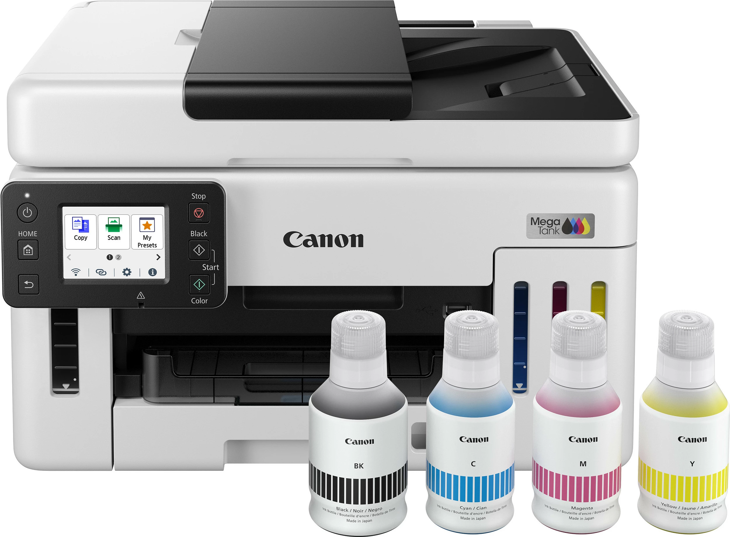 Printer multifunksional Canon MAXIFY GX6150, Inkjet me ngjyra, A4, Duplex, Wi‑Fi/Ethernet, bardh e zi
