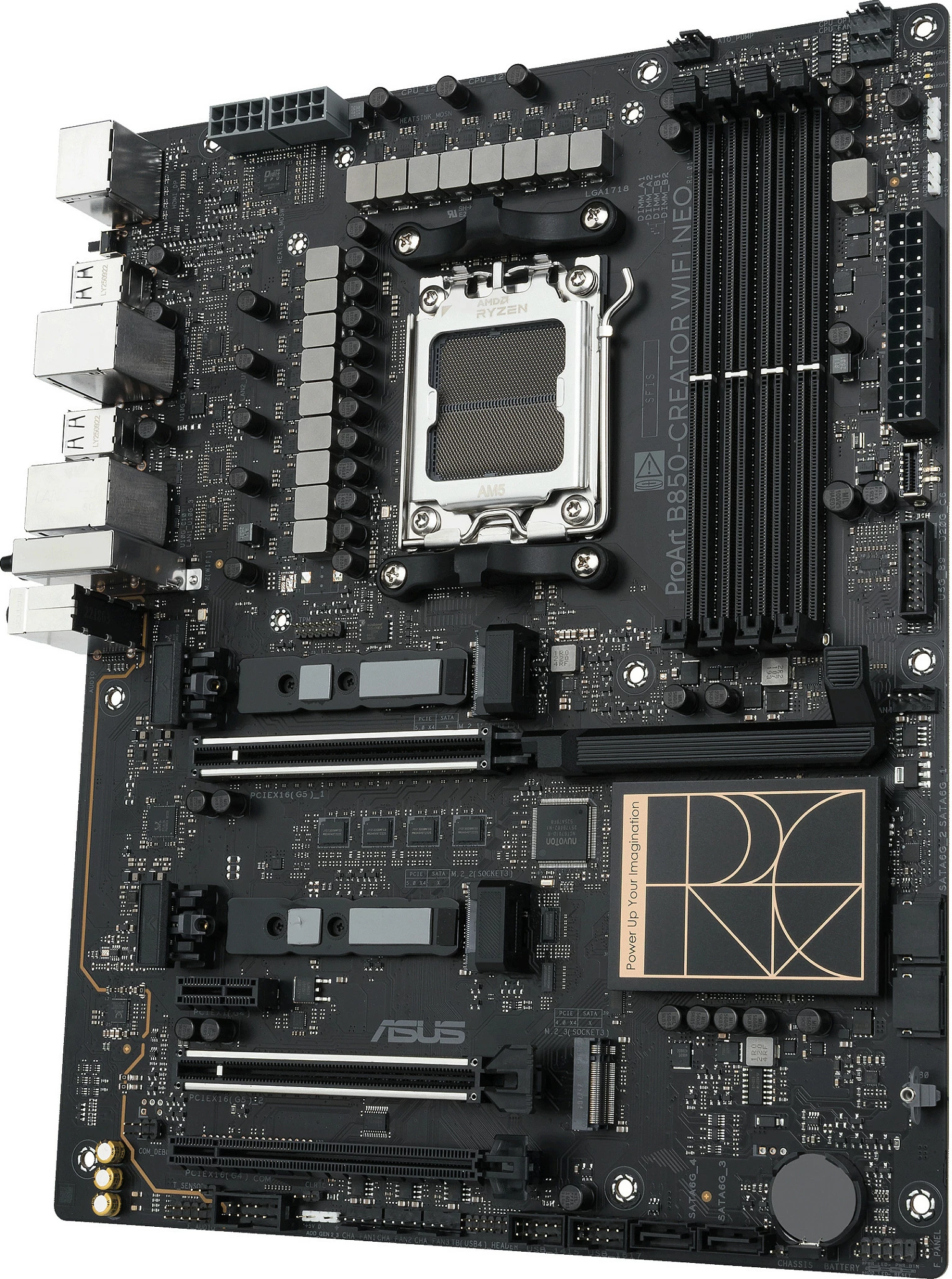 Pllakë amë ASUS ProArt B850-Creator WiFi Neo, Socket AM5, DDR5 256GB, PCIe 5.0, WiFi 7, e zezë me detaje ari