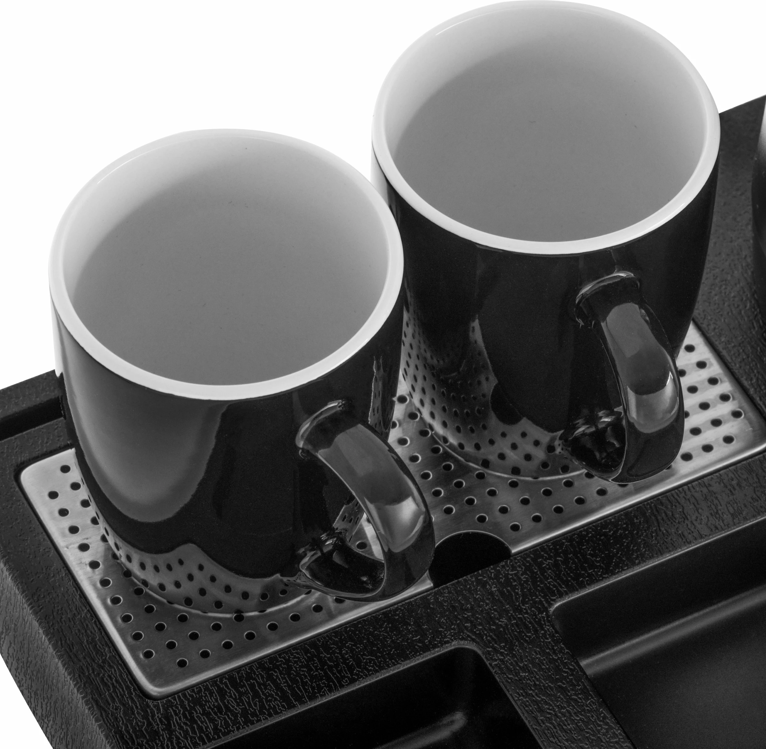 Çajnik elektrik Adler AD 1387, 1 L, set me tabaka dhe 2 filxhana, i zi